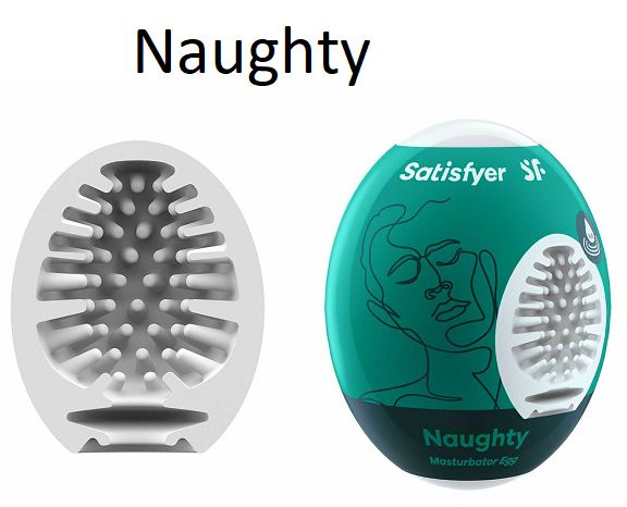 Яйцо мастурбатор мужской с самолубрикацией Satisfyer Egg Single Naughty, белый  #1