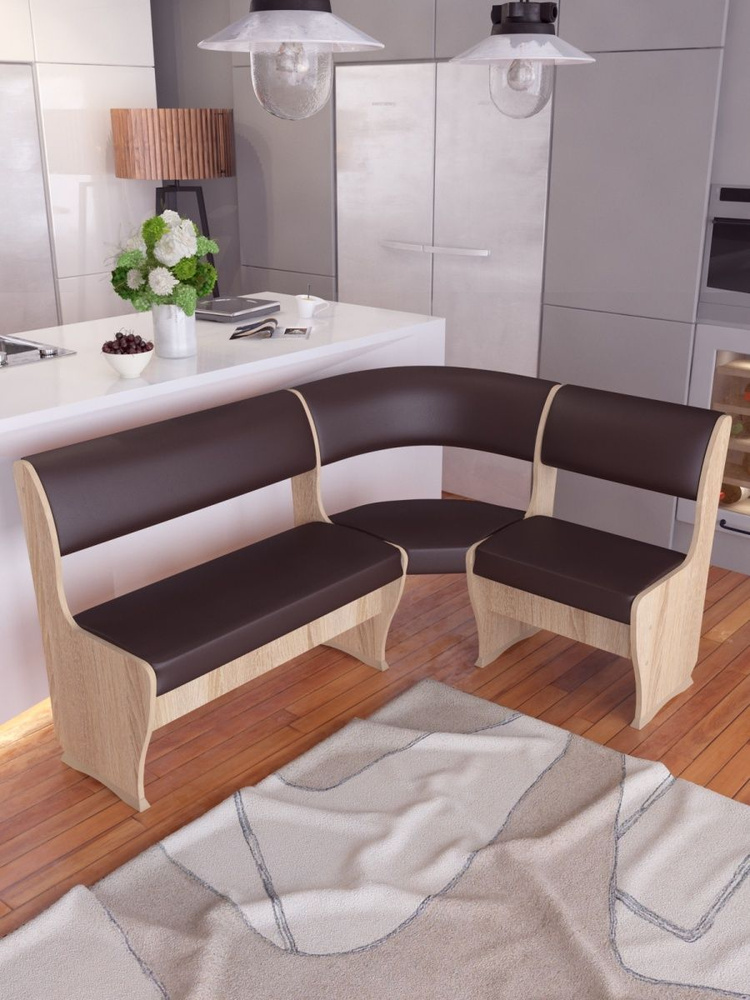 Кухонный уголок, скамья угловая с мягким сиденьем, мебель для кухни, дома, дачи, столовой  #1