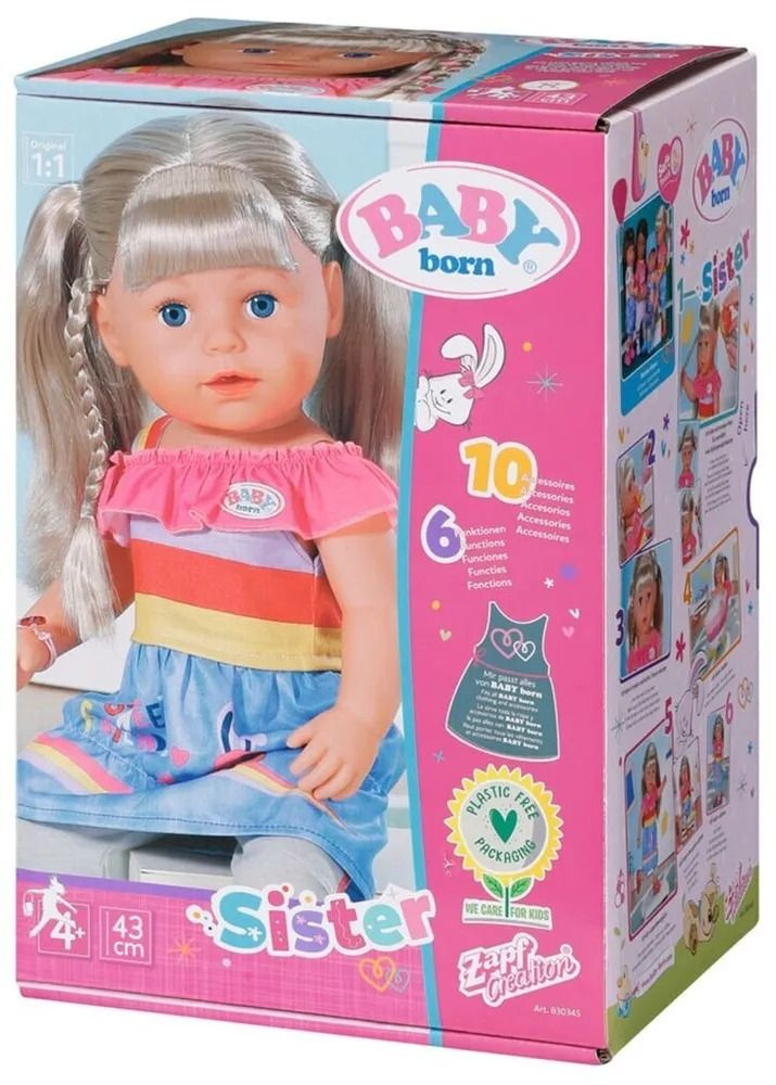 Кукла пупс Zapf Creation Baby Born Бэби Борн Кукла Сестричка, 43 см 833-728  #1