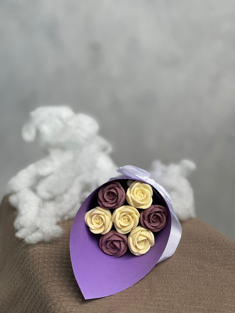 Шоколадные розы - 7 шт. в букете из бельгийский шоколада #1