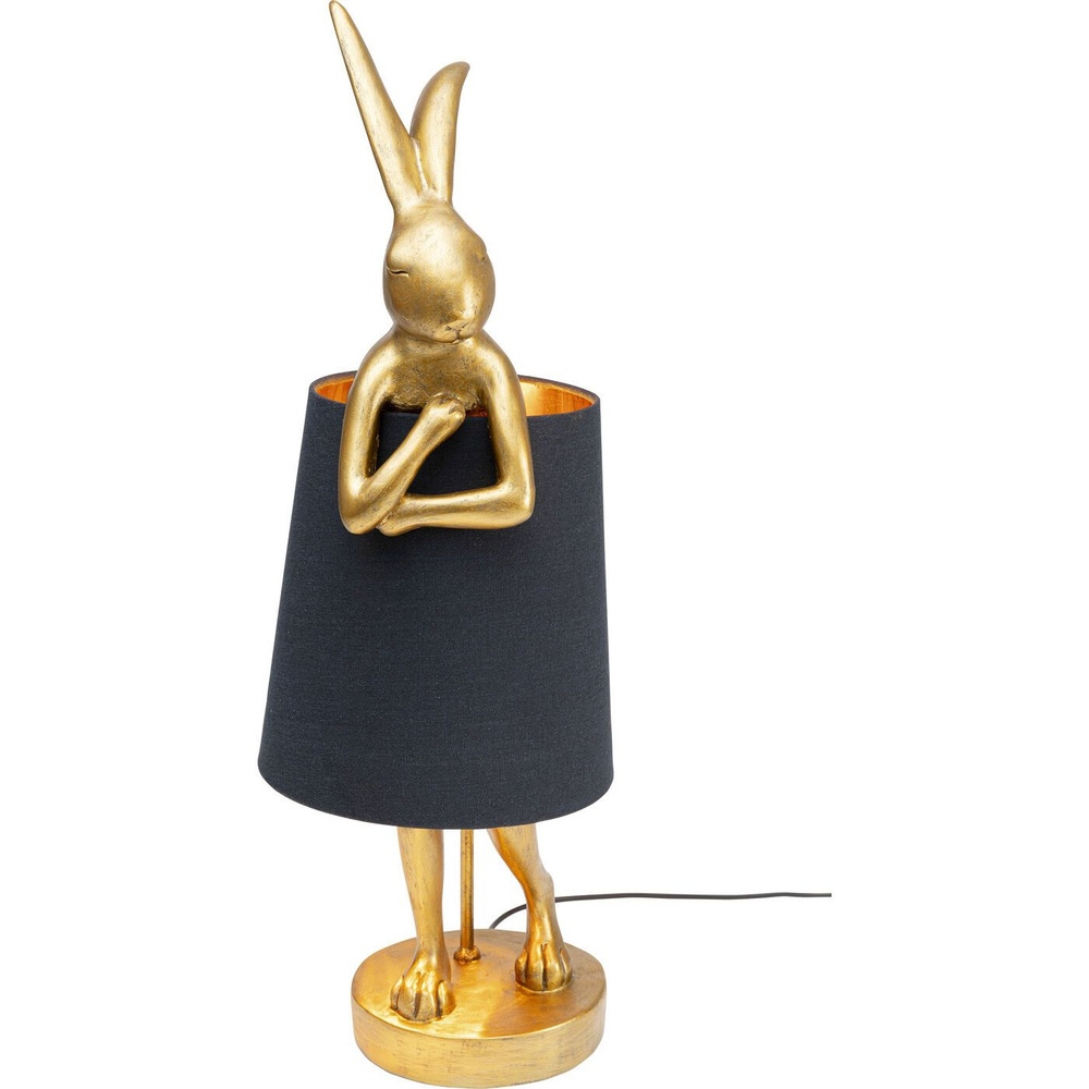 Лампа настольная Кролик с цельной фигурой кролика, KARE Design, высота 68 см, цвет золотой, черный  #1