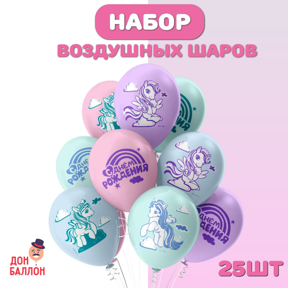 Воздушные шарики набор 25шт/ Шары воздушные с Днем Рождения  #1