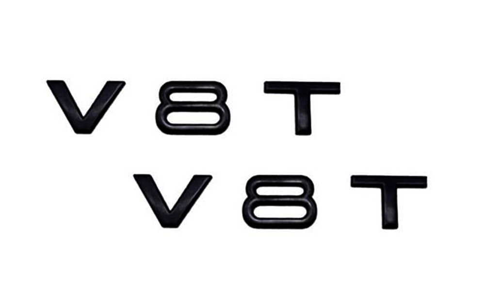 Комплект: эмблема на крыло Audi V8T черный глянец 2 шт. #1