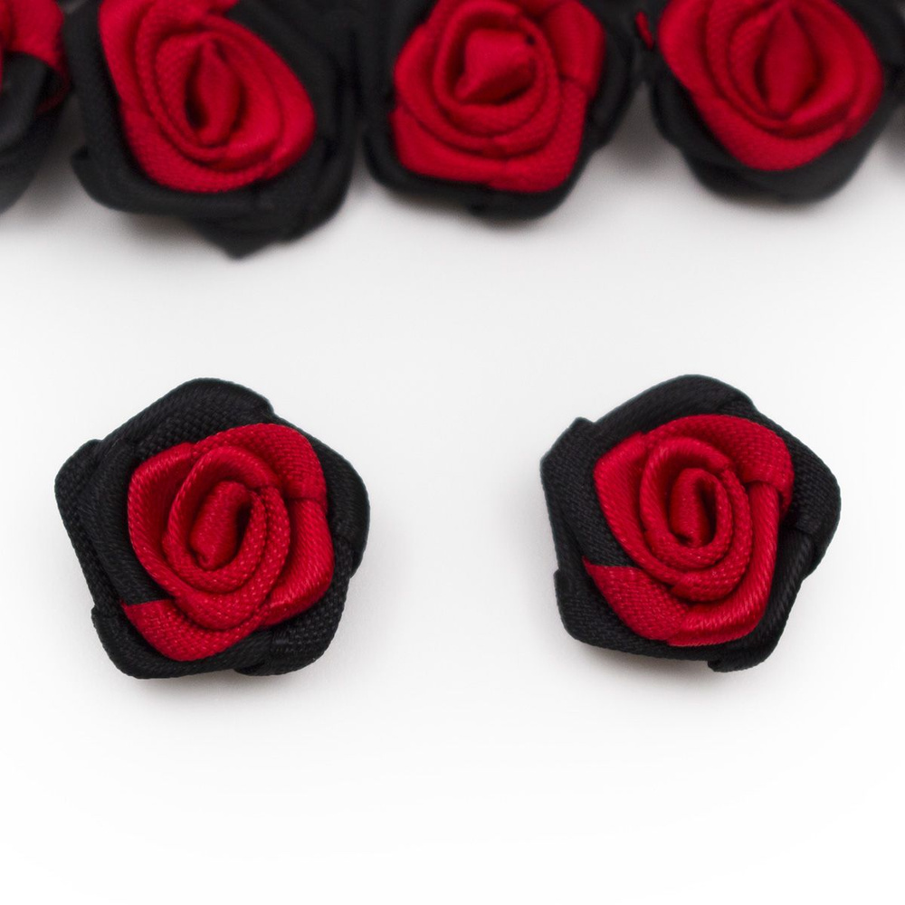 Цветы пришивные двухцветные Айрис, Роза 1,5 см, цветочки для рукоделия, скрапбукинга  #1
