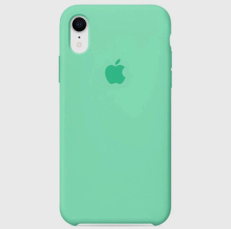 Силиконовый чехол Soft Touch на iPhone (Айфон) XR (с логотипом), светло-зеленый  #1