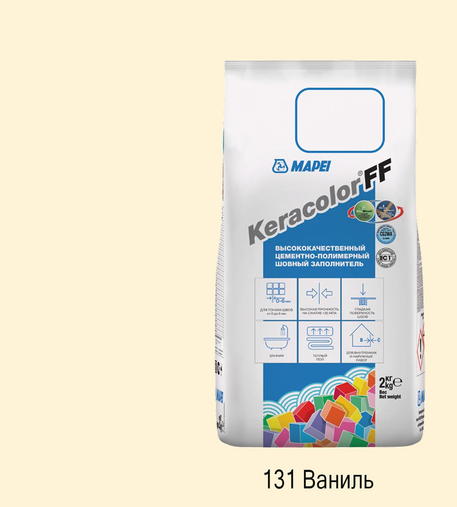 Цементно-полимерная затирка Mapei Keracolor FF №131 (Ваниль) #1