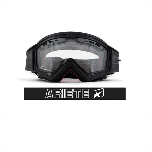 Кроссовые очки (маска) Ariete Mudmax черные с двойной прозрачной линзой с вентиляцией  #1