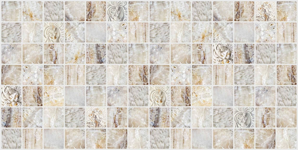 Панель ПВХ "Мрамор венецианский" мозайка 955х480 в колличестве 10 штук (4,58м2)  #1