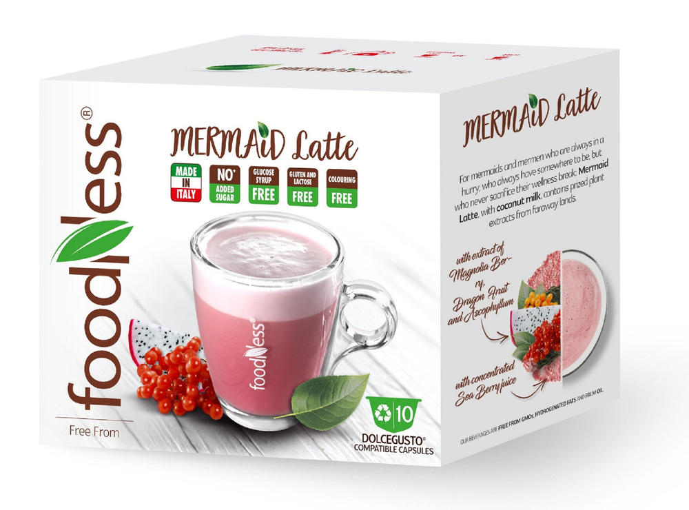 Велнес-напиток FOODNESS Mermaid Latte в капсулах DolceGusto 10шт. Латте с кокосовым молоком  #1