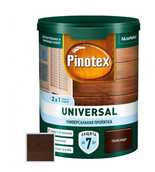 Пропитка защитная для дерева Pinotex Universal 2 в 1 палисандр 0,9 л  #1