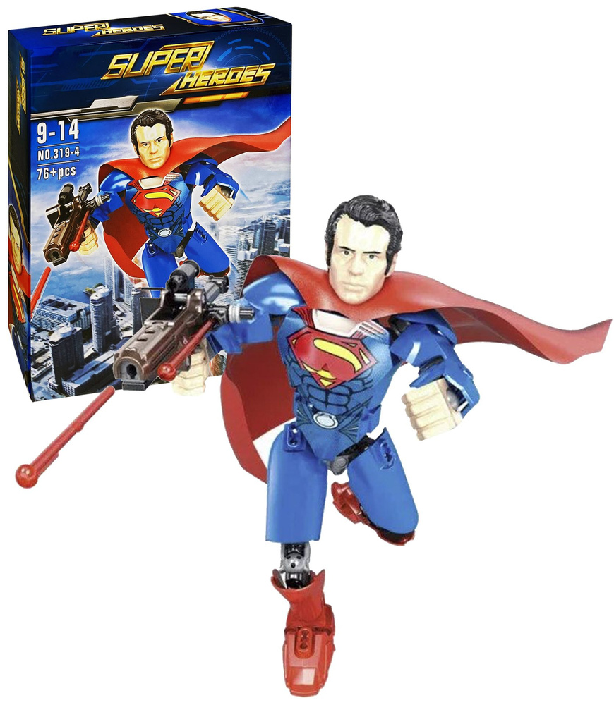 Конструктор Марвел Супергерои Super Heroes фигурка Супермен 76 деталей / Комиксы / Кларк Кент / совместим #1