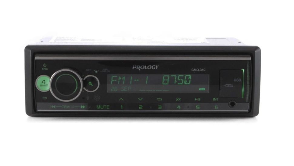 Автомагнитола PROLOGY PRCMD310 1DIN, FM/USB/BT DSP процессор,зеленая подсветка  #1