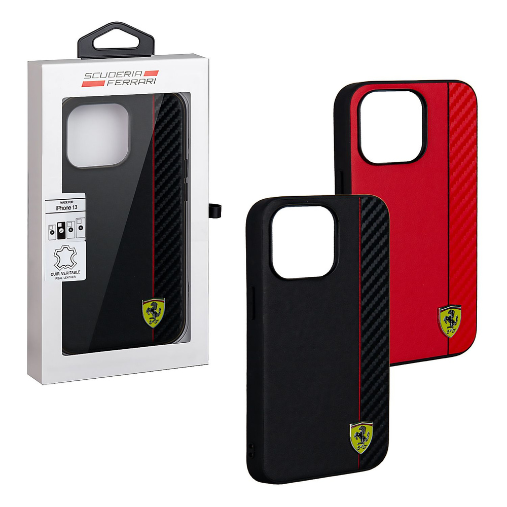 Чехол для iPhone 13 Ferrari красный #1