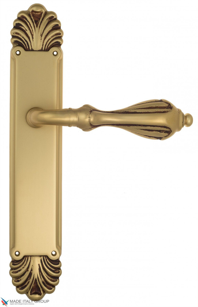 Дверная ручка на планке Venezia ANAFESTO PL87 французское золото + коричневый  #1
