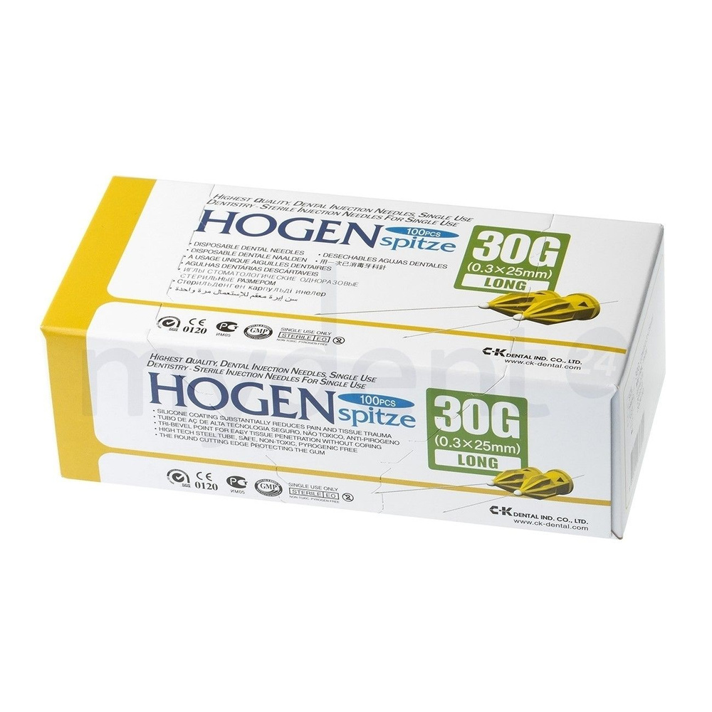 Иглы карпульные 30G 0,3 х 25 мм Hogen Spitze C-K Dental 100 штук #1