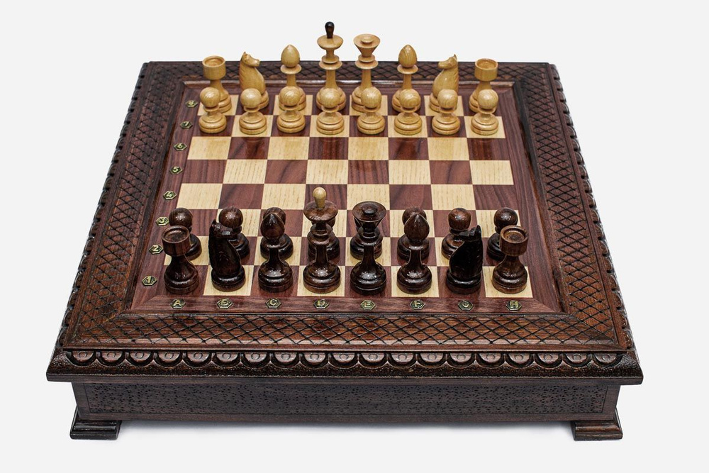 Резные шахматы "Классические с большим ящиком 3" - настольные игры  #1