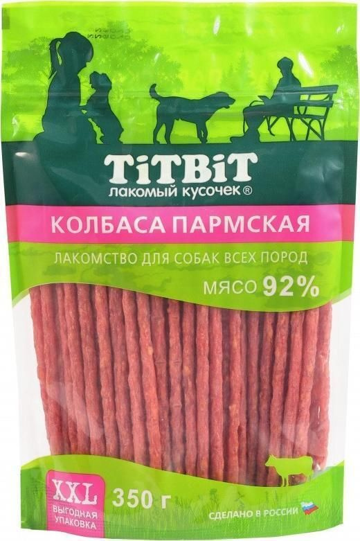 Лакомство для собак TiTBiT / ТитБит Пармская колбаса 350г / для всех пород / корм для собак сухой / угощение #1