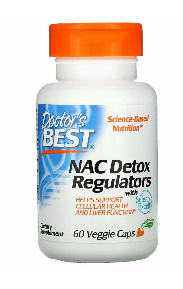 Doctors Best NAC Detox Regulators, N-ацетилцистеин (NAC) для регуляции процесса детоксикации, 60 капсул #1