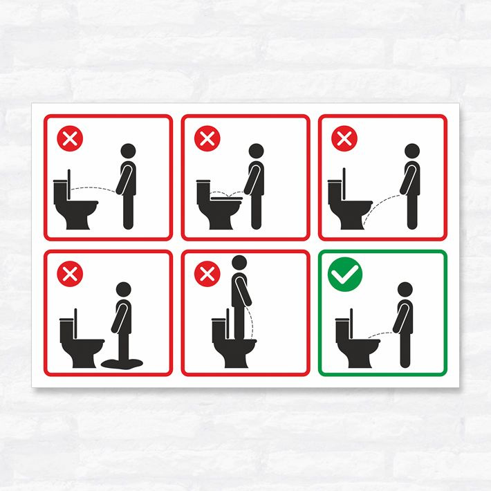 Табличка "Правила поведения в туалете", 30х20 см, ПВХ #1