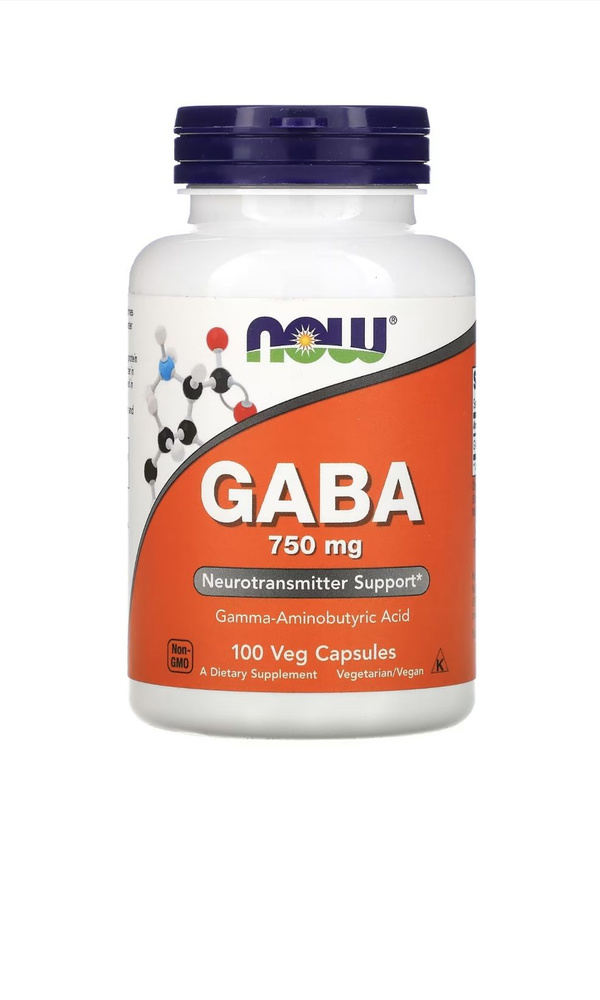 ГАМК NOW GABA 750 mg 100 капсул #1