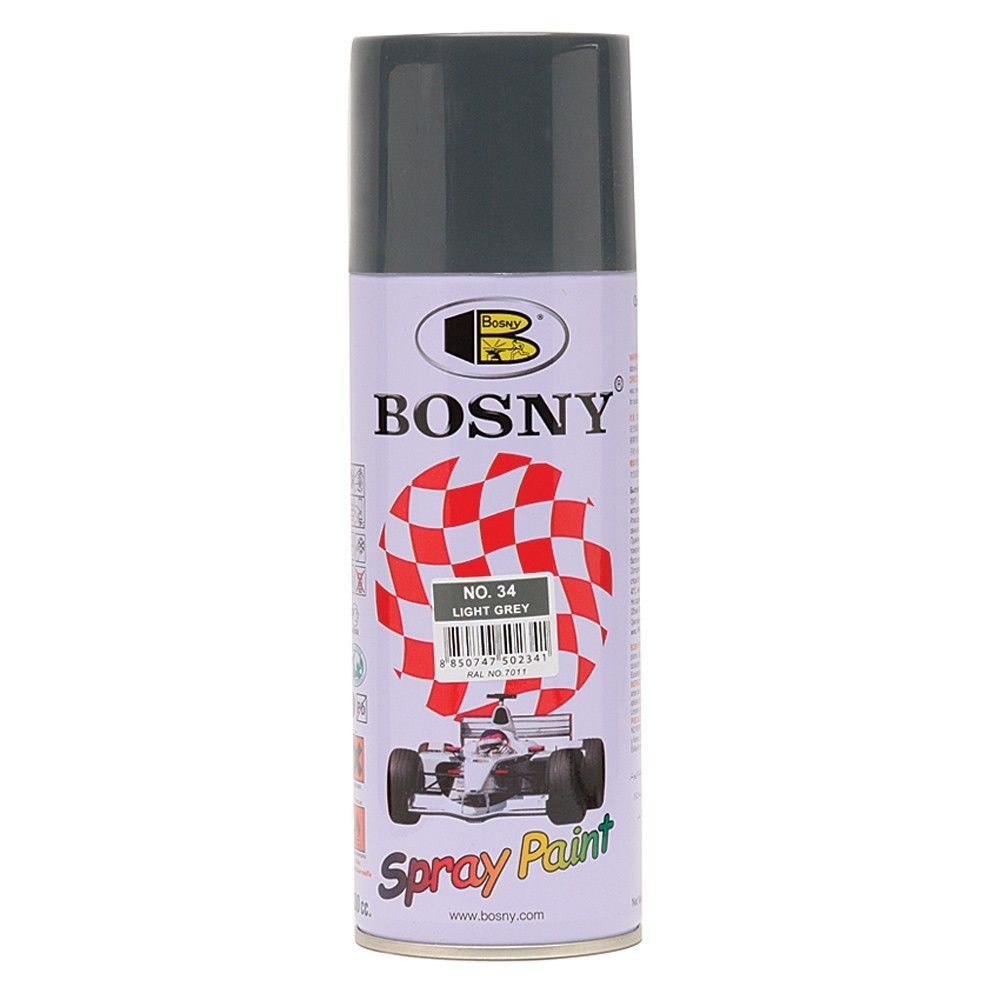 Bosny Аэрозольная краска, Акриловая, Глянцевое покрытие, 0.5 л, серый  #1