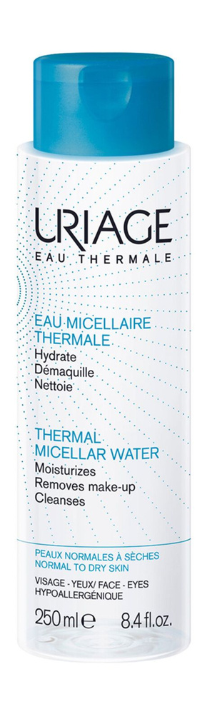 Мицеллярная вода для нормальной и сухой кожи лица и контура глаз 250 мл Uriage Thermal Micellar Water #1
