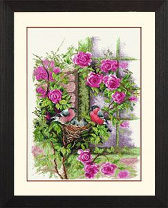 Набор для вышивания LANARTE арт. lanarte.PN-0008020 "Nesting birds in rambler rose"  #1