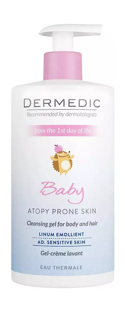 Очищающий крем-гель для детей 570 мл Dermedic Linum Emolient Baby Cleansing Gel for Body and Hair  #1