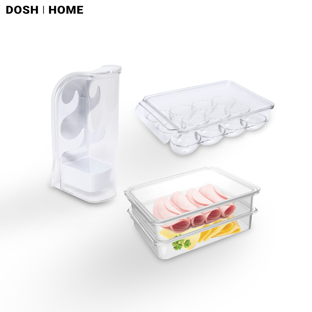 Органайзер для холодильника DOSH HOME ALIOT, набор контейнеров для яиц, для продуктов, для зелени, 4 #1