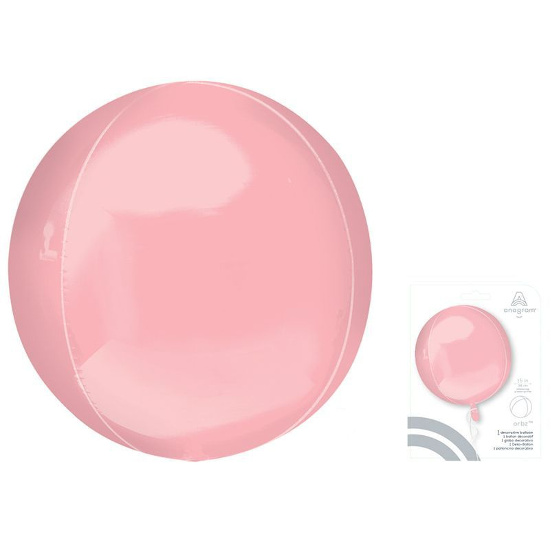 Шар Сфера 3D Розовый нежный в упаковке / Pastel Pink Orbz/40 см/1 шт  #1