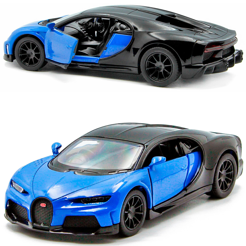 Металлическая машинка Kinsmart 1:36 Bugatti Chiron Supersport KT5423D, 12.5 см., инерционная / Синий #1