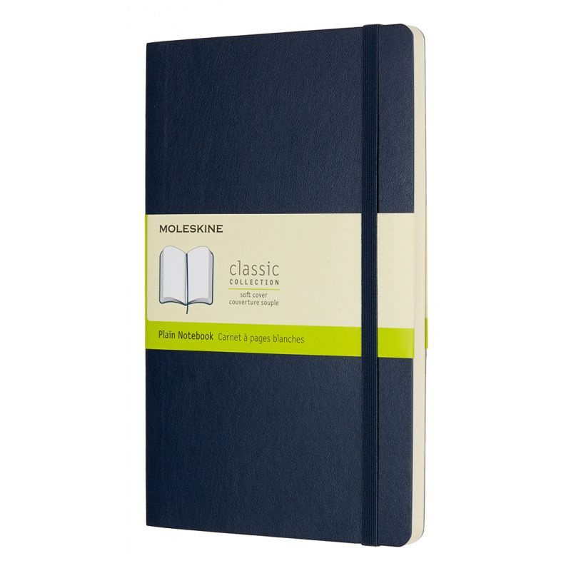 Блокнот без разметки Moleskine CLASSIC SOFT QP618B20 13х21см 192стр. мягкая обложка, синий сапфир  #1