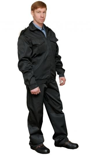 Костюм рабочий черный Охранник, летний, куртка/брюки #1