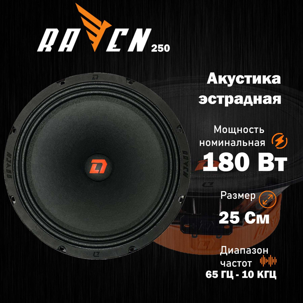 DL Audio Колонки для автомобиля Raven_25 см (10 дюйм.), 25 см (10 дюйм.)  #1