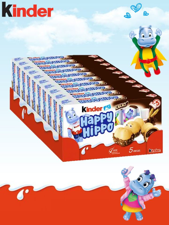 Батончики Kinder Happy Hippo Cacao 104 гр*10 шт #1