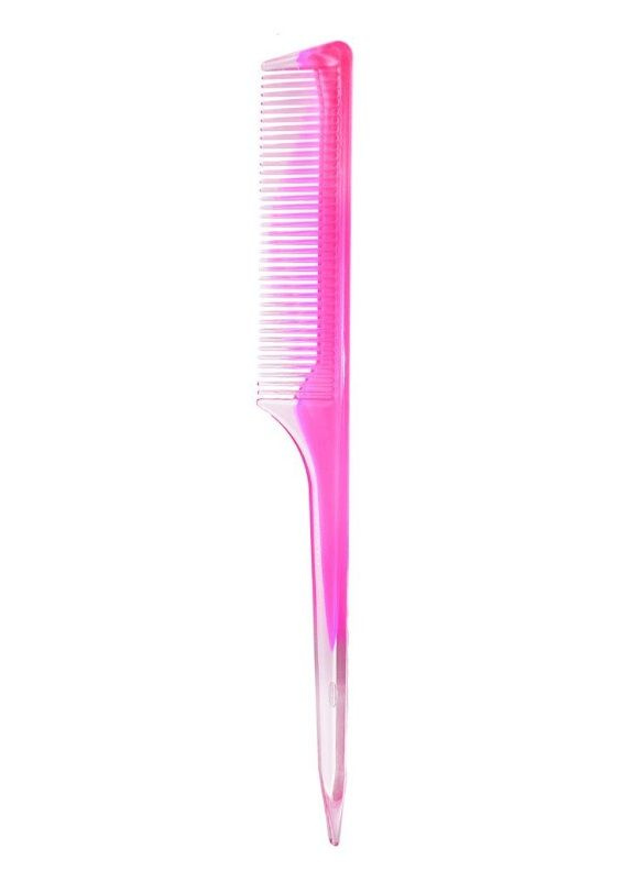 STUDIO STYLE Расческа для волос с острой ручкой узкая, розовая  #1