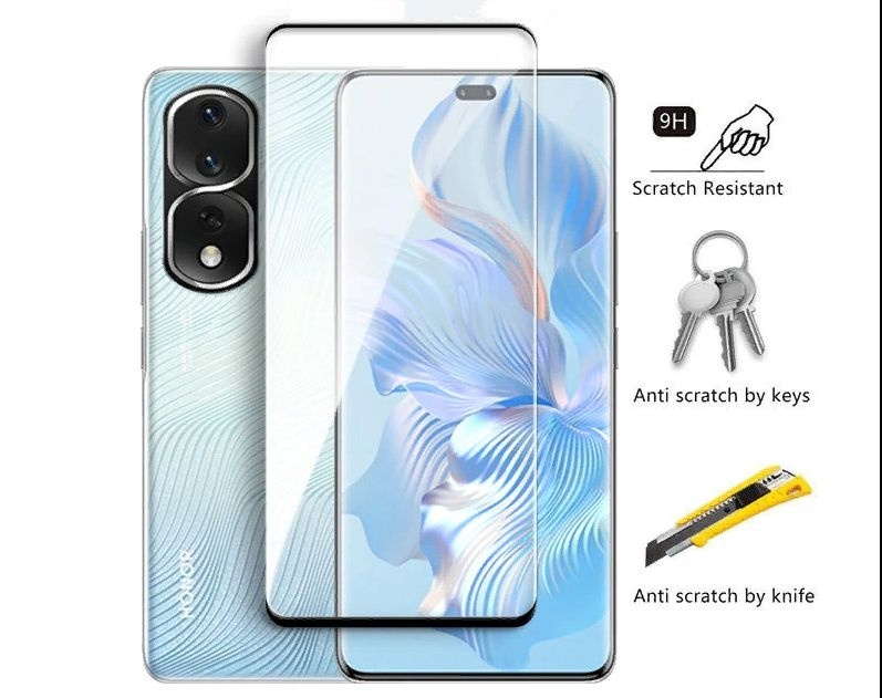 3D/5D защитное изогнутое стекло MyPads 5D Forti Glass для Honor 80 Pro с олеофобным покрытием черное #1