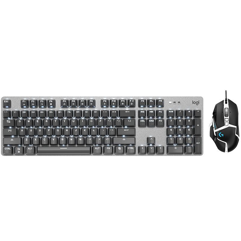 Logitech Игровая клавиатура проводная 4-Logitech K845+G502SE kit Wired, Английская раскладка, черный #1