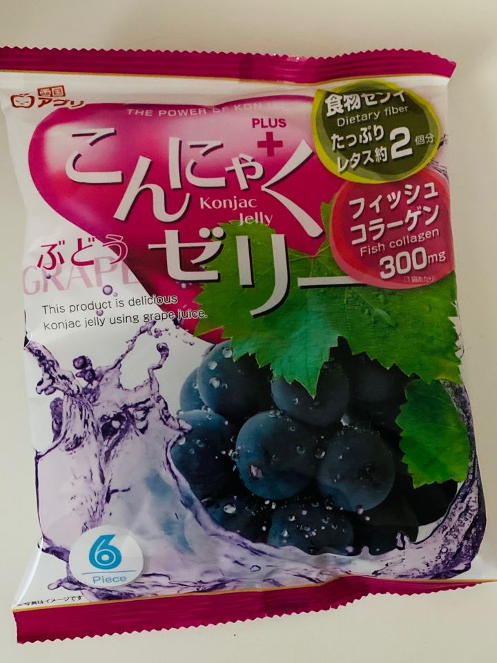 ЧИСТО ЯПОНИЯ Десерт конняку желе Yukiguni с Коллагеном виноград 6 порцый, 118 гр ,Япония  #1