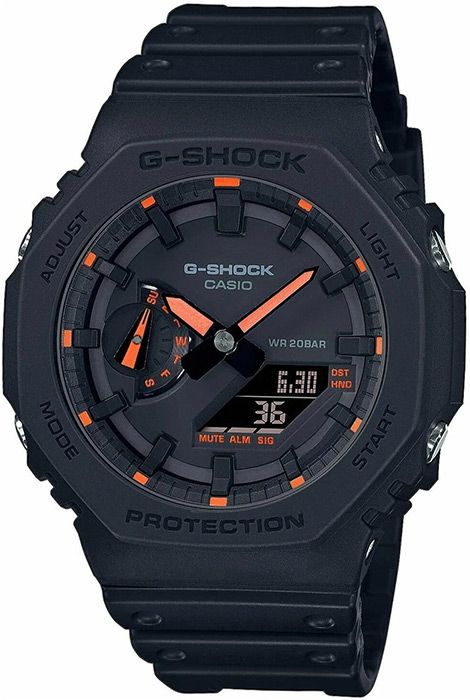 Противоударные мужские наручные часы Casio G-Shock GA-2100-1A4 с подсветкой, будильником и секундомером #1