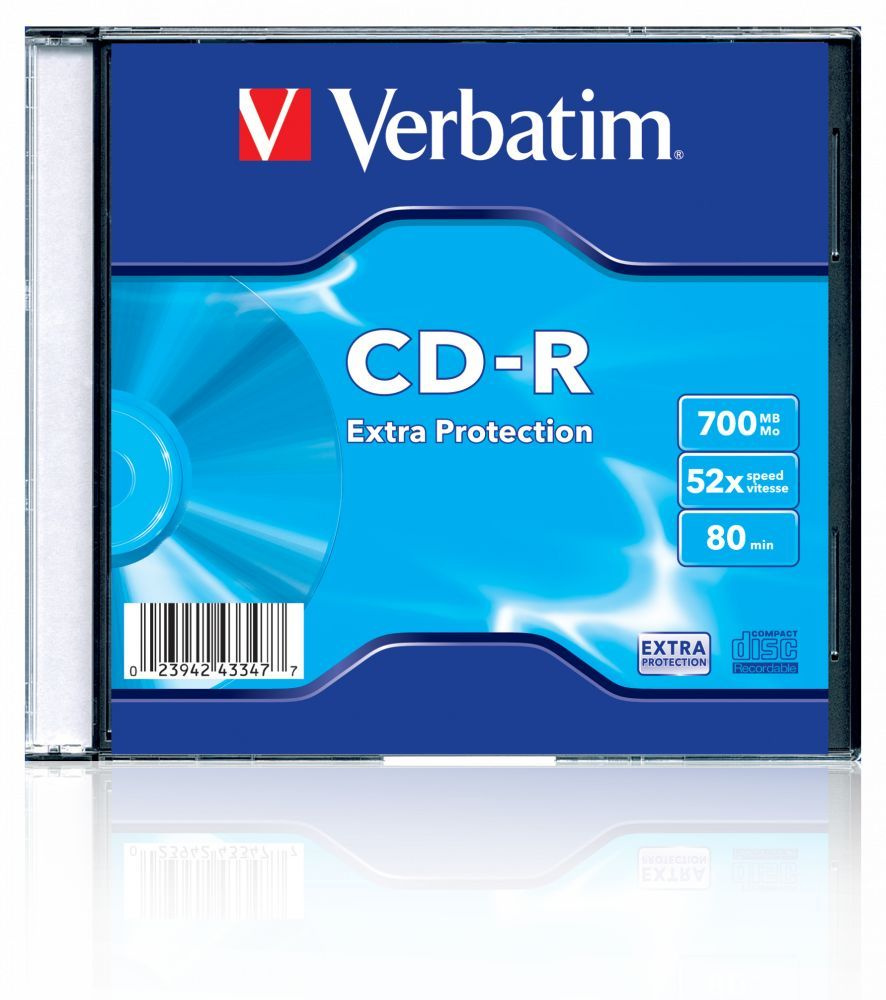 Диск CD-R Verbatim 700Mb 52x Slim case (200шт) (43347) Extra Protection #1