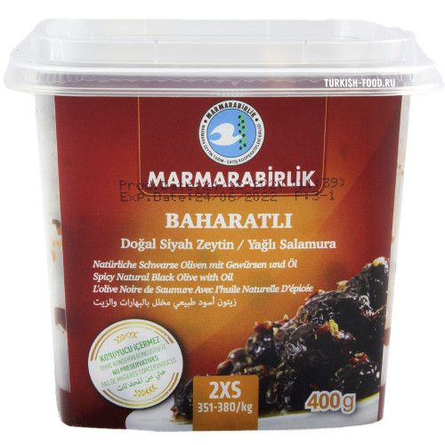 MARMARABIRLIK С приправой, калибровка 2XS, 400 гр, вяленые маслины (BAHARATLI)  #1