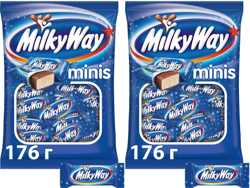 Конфеты шоколадные Milky Way Minis, комплект: 2 упаковки по 176 г  #1