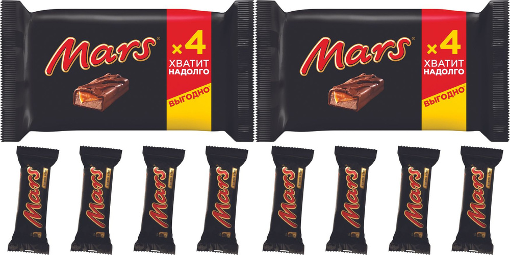Батончик Mars шоколадный с нугой и карамелью, комплект: 2 упаковки по 200 г  #1