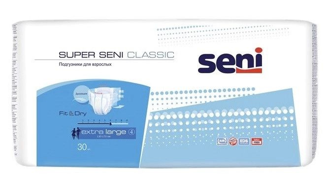 Seni Super Classic подгузники д/взрослых Extra Large (№4), 30 шт #1