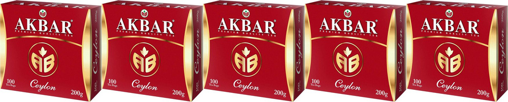 Чай черный Akbar ceylon в пакетиках 2 г х 100 шт, комплект: 5 упаковок по 200 г  #1