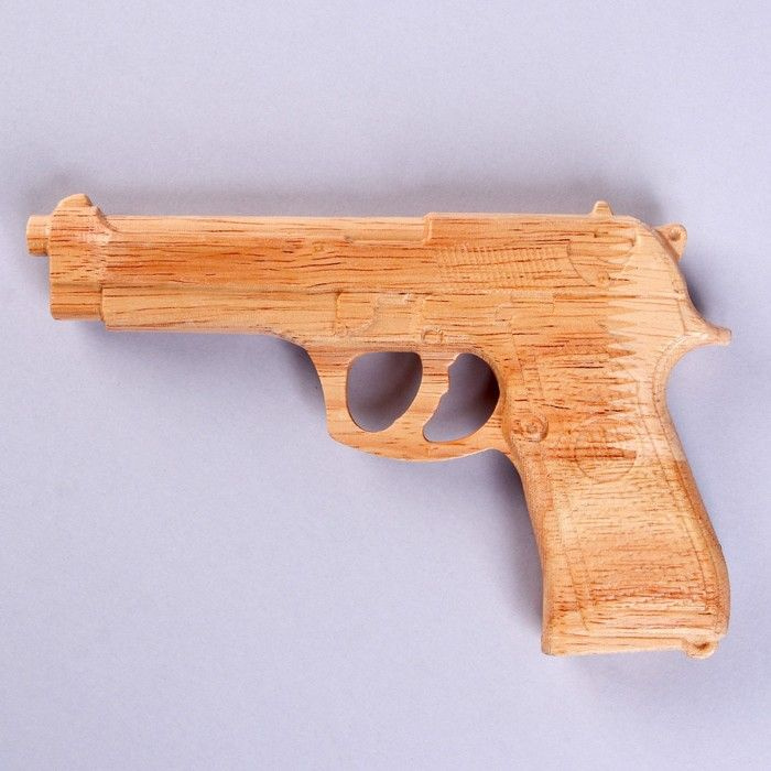 Детское деревянное оружие "Пистолет" 16,5 х 11 х 2 см #1