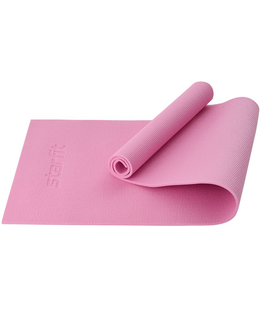 Коврик для йоги и фитнеса FM-101, PVC, 183x61x0,8 см, розовый пастель Starfit (ЦБ-00001560)  #1