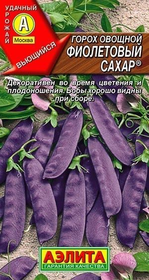 ГОРОХ ОВОЩНОЙ Фиолетовый сахар. Семена. Вес 7 гр. Сочетает высокую декоративность и урожайность.  #1