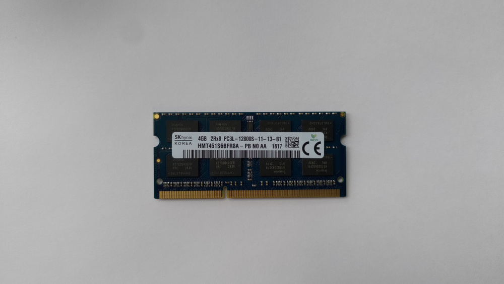 Hynix Оперативная память DDR3L 4GB 1600Mhz HMT451S6BFR8A-PB So-Dimm PC3L-12800 1x4 ГБ (HMT451S6BFR8A-PB) #1